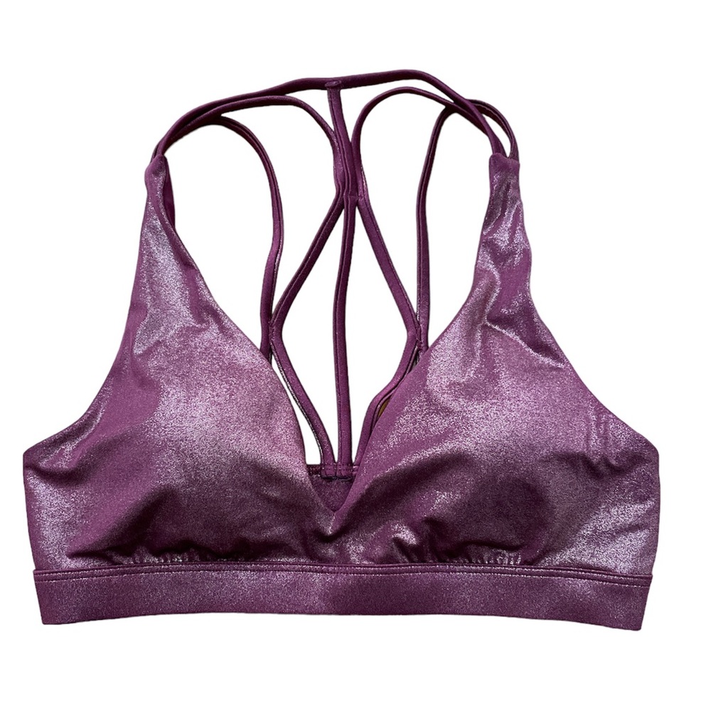 Pink Victoria’s Secret ultimate shimmer maroon sports bra